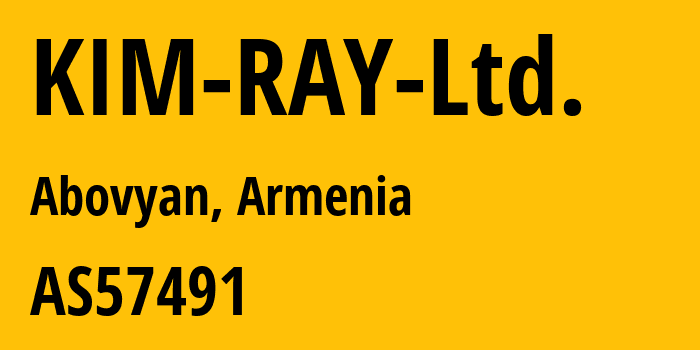 Информация о провайдере KIM-RAY-Ltd. AS57491 KIM-RAY Ltd.: все IP-адреса, network, все айпи-подсети