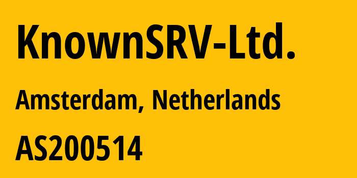 Информация о провайдере KnownSRV-Ltd. AS200514 KnownSRV Ltd.: все IP-адреса, network, все айпи-подсети