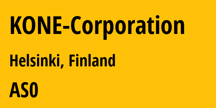 Информация о провайдере KONE-Corporation : все IP-адреса, network, все айпи-подсети