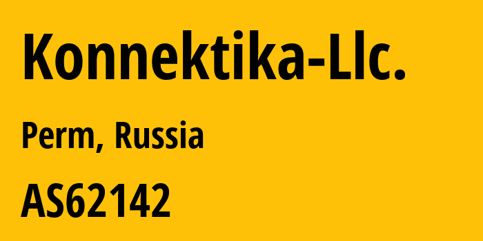 Информация о провайдере Konnektika-Llc. AS62142 KONNEKTIKA LLC.: все IP-адреса, network, все айпи-подсети