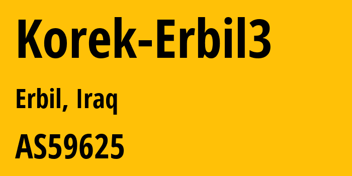 Информация о провайдере Korek-Erbil3 AS59625 Korek Telecom Company for Communications LLC: все IP-адреса, network, все айпи-подсети