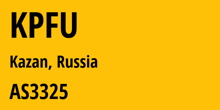 Информация о провайдере KPFU AS3325 Kazan Federal University: все IP-адреса, network, все айпи-подсети