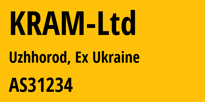 Информация о провайдере KRAM-Ltd AS31234 KRAM Ltd: все IP-адреса, network, все айпи-подсети