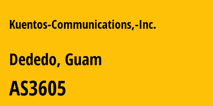 Информация о провайдере Kuentos-Communications,-Inc. AS3605 Guam Cablevision, LLC.: все IP-адреса, network, все айпи-подсети