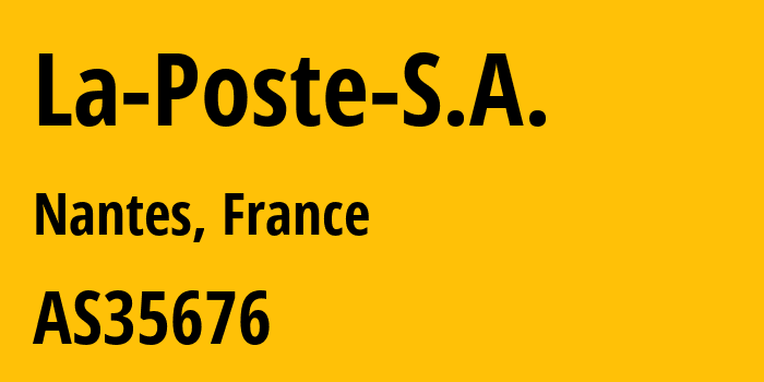 Информация о провайдере La-Poste-S.A. AS35676 La Poste S.A.: все IP-адреса, network, все айпи-подсети