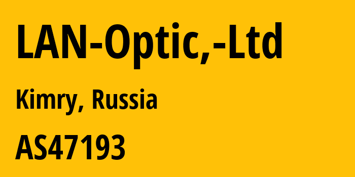 Информация о провайдере LAN-Optic,-Ltd AS47193 LAN Optic: все IP-адреса, network, все айпи-подсети