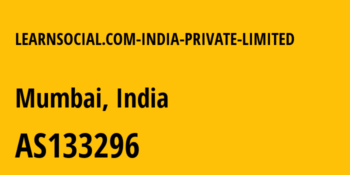 Информация о провайдере LEARNSOCIAL.COM-INDIA-PRIVATE-LIMITED AS133296 Web Werks India Pvt. Ltd.: все IP-адреса, network, все айпи-подсети