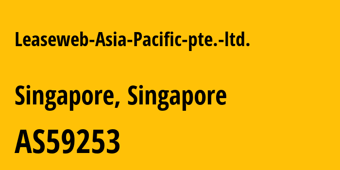 Информация о провайдере Leaseweb-Asia-Pacific-pte.-ltd. AS59253 Leaseweb Asia Pacific pte. ltd.: все IP-адреса, network, все айпи-подсети