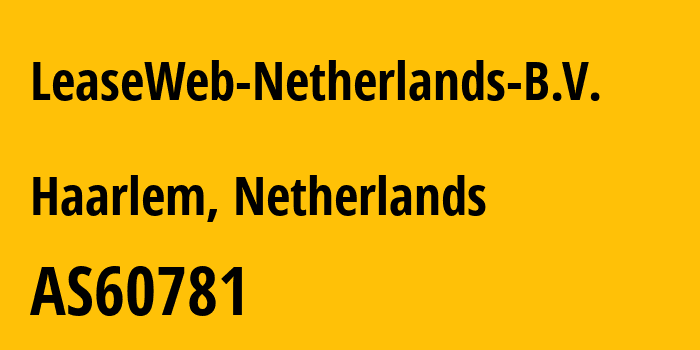 Информация о провайдере LeaseWeb-Netherlands-B.V. AS60781 LeaseWeb Netherlands B.V.: все IP-адреса, network, все айпи-подсети