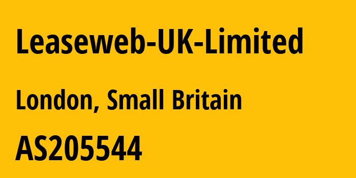 Информация о провайдере Leaseweb-UK-Limited AS205544 LEASEWEB UK LIMITED: все IP-адреса, network, все айпи-подсети