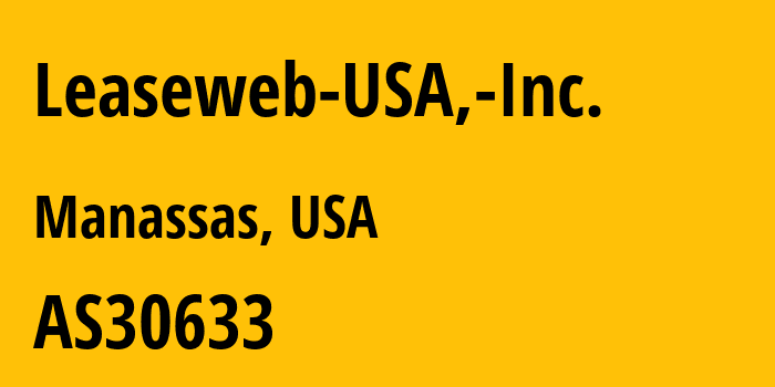 Информация о провайдере Leaseweb-USA,-Inc. AS30633 Leaseweb USA, Inc.: все IP-адреса, network, все айпи-подсети