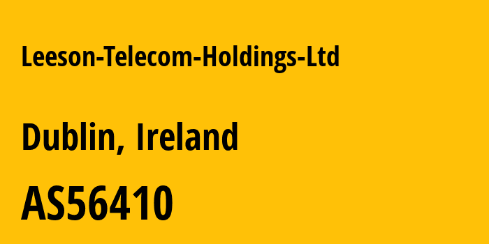 Информация о провайдере Leeson-Telecom-Holdings-Ltd AS56410 Leeson Telecom Holdings Ltd: все IP-адреса, network, все айпи-подсети