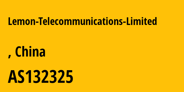 Информация о провайдере Lemon-Telecommunications-Limited AS132325 LEMON TELECOMMUNICATIONS LIMITED: все IP-адреса, network, все айпи-подсети