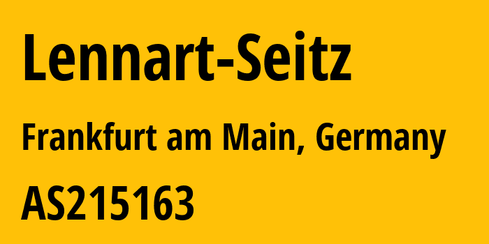 Информация о провайдере Lennart-Seitz AS215163 Lennart Seitz: все IP-адреса, network, все айпи-подсети