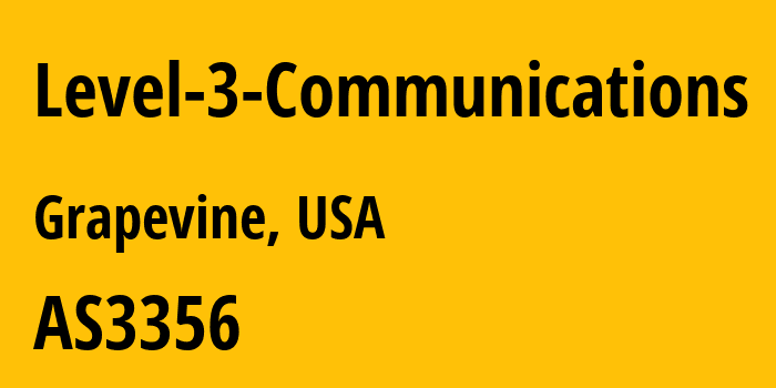 Информация о провайдере Level-3-Communications AS3356 Level 3 Parent, LLC: все IP-адреса, network, все айпи-подсети