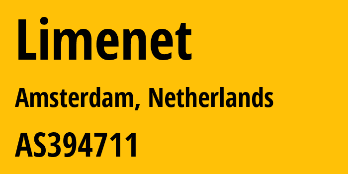 Информация о провайдере Limenet AS394711 Limenet: все IP-адреса, network, все айпи-подсети