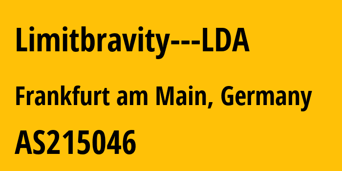 Информация о провайдере Limitbravity---LDA AS215046 LIMITBRAVITY - LDA: все IP-адреса, network, все айпи-подсети