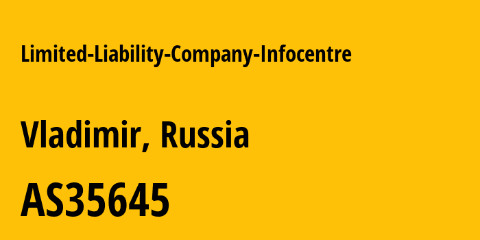 Информация о провайдере Limited-Liability-Company-Infocentre AS35645 Limited Liability Company VLADINFO: все IP-адреса, network, все айпи-подсети