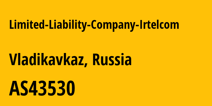 Информация о провайдере Limited-Liability-Company-Irtelcom AS43530 Limited Liability Company Irtelcom: все IP-адреса, network, все айпи-подсети