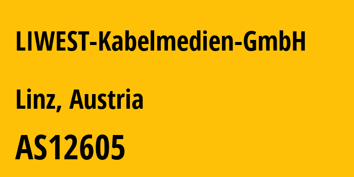Информация о провайдере LIWEST-Kabelmedien-GmbH AS12605 LIWEST Kabelmedien GmbH: все IP-адреса, network, все айпи-подсети