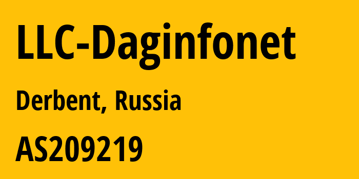 Информация о провайдере LLC-Daginfonet AS209219 LLC Daginfonet: все IP-адреса, network, все айпи-подсети