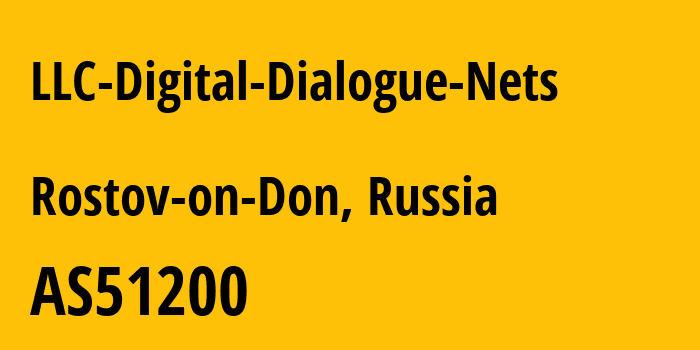 Информация о провайдере LLC-Digital-Dialogue-Nets AS51200 LLC Digital Dialogue-Nets: все IP-адреса, network, все айпи-подсети