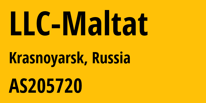 Информация о провайдере LLC-Maltat AS205720 LLC Maltat: все IP-адреса, network, все айпи-подсети