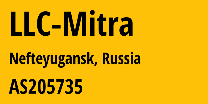 Информация о провайдере LLC-Mitra AS205735 LLC Mitra: все IP-адреса, network, все айпи-подсети