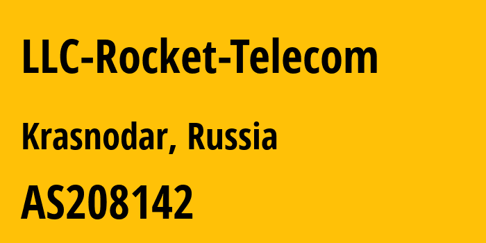 Информация о провайдере LLC-Rocket-Telecom AS208142 LLC Rocket Telecom: все IP-адреса, network, все айпи-подсети