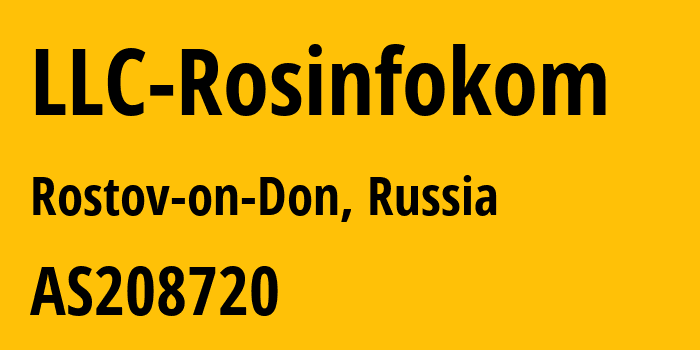 Информация о провайдере LLC-Rosinfokom AS208720 LLC Rosinfokom: все IP-адреса, network, все айпи-подсети