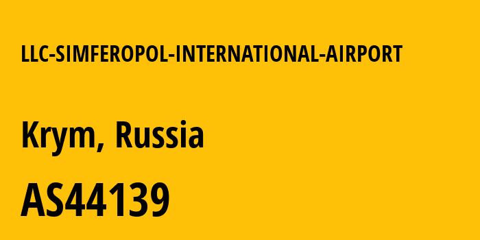 Информация о провайдере LLC-SIMFEROPOL-INTERNATIONAL-AIRPORT AS44139 LLC SIMFEROPOL INTERNATIONAL AIRPORT: все IP-адреса, network, все айпи-подсети