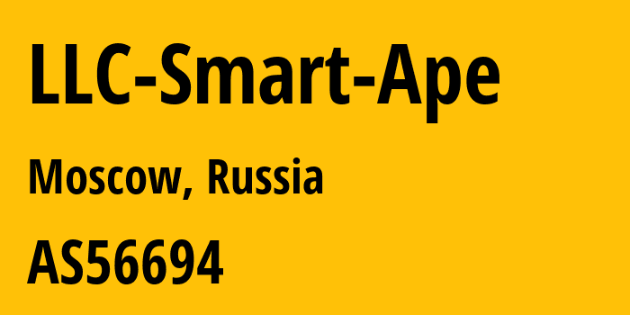 Информация о провайдере LLC-Smart-Ape AS56694 LLC Smart Ape: все IP-адреса, network, все айпи-подсети