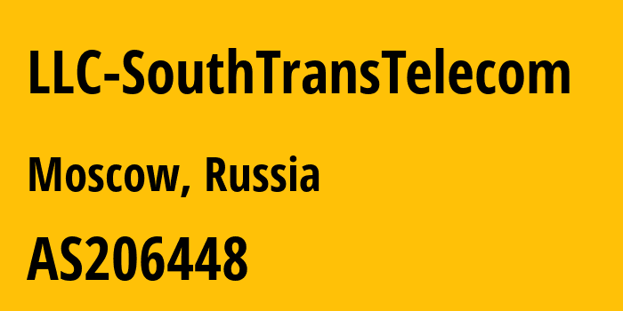 Информация о провайдере LLC-SouthTransTelecom AS206448 LLC SouthTransTelecom: все IP-адреса, network, все айпи-подсети