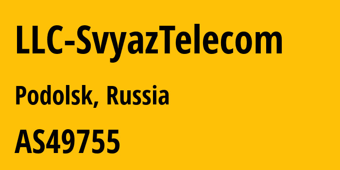 Информация о провайдере LLC-SvyazTelecom AS49755 LLC SvyazTelecom: все IP-адреса, network, все айпи-подсети