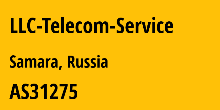 Информация о провайдере LLC-Telecom-Service AS31275 LLC Telecom-Service: все IP-адреса, network, все айпи-подсети