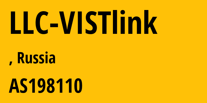 Информация о провайдере LLC-VISTlink AS198110 LLC VISTlink: все IP-адреса, network, все айпи-подсети