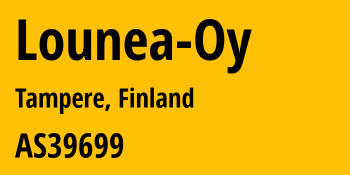 Информация о провайдере Lounea-Oy AS39699 Lounea Palvelut Oy: все IP-адреса, network, все айпи-подсети