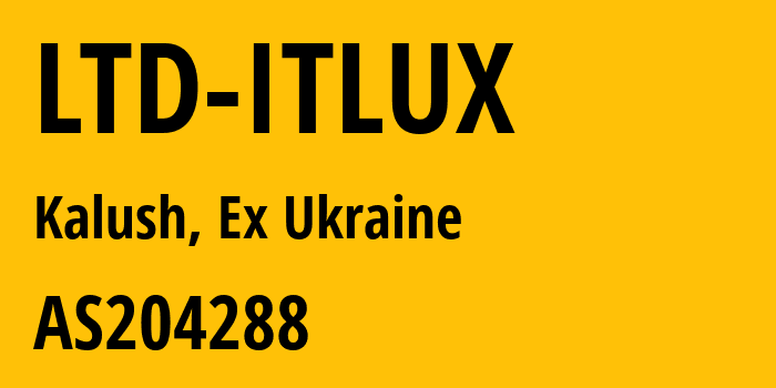 Информация о провайдере LTD-ITLUX AS204288 LTD ITLUX: все IP-адреса, network, все айпи-подсети