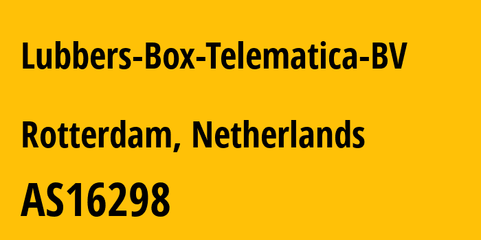 Информация о провайдере Lubbers-Box-Telematica-BV AS16298 Lubbers Box Telematica BV: все IP-адреса, network, все айпи-подсети