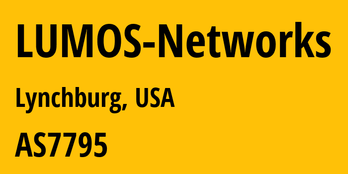 Информация о провайдере LUMOS-Networks AS7795 LUMOS Networks, Inc.: все IP-адреса, network, все айпи-подсети