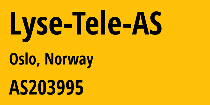 Информация о провайдере Lyse-Tele-AS AS203995 Lyse Tele AS: все IP-адреса, network, все айпи-подсети