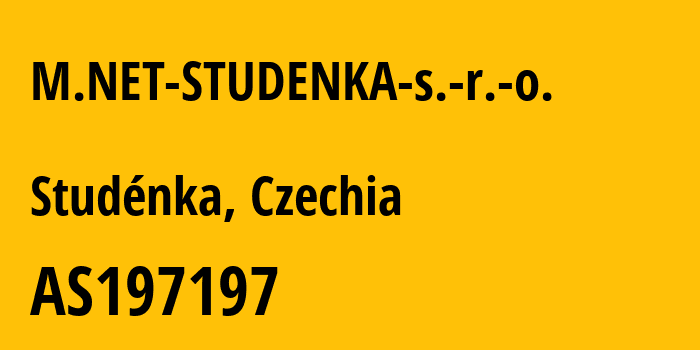 Информация о провайдере M.NET-STUDENKA-s.-r.-o. AS197197 M.NET STUDENKA s. r. o.: все IP-адреса, network, все айпи-подсети