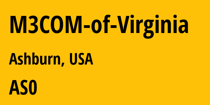 Информация о провайдере M3COM-of-Virginia : все IP-адреса, network, все айпи-подсети
