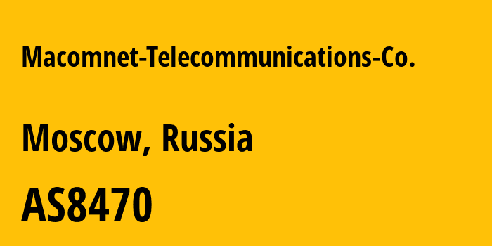 Информация о провайдере Macomnet-Telecommunications-Co. AS8470 JSC Macomnet: все IP-адреса, network, все айпи-подсети