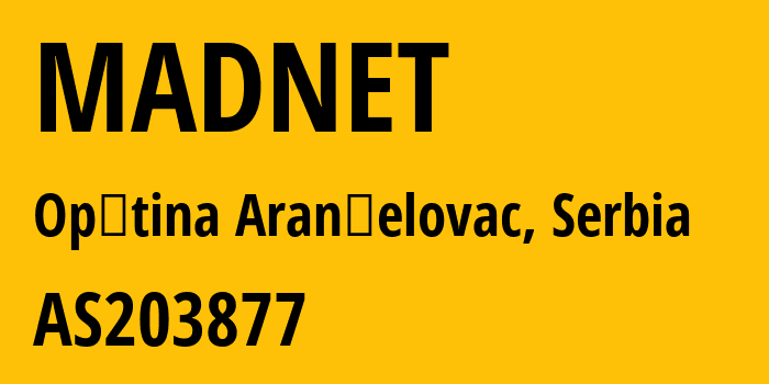 Информация о провайдере MADNET AS203877 ASTRA TELEKOM DOO BEOGRAD: все IP-адреса, network, все айпи-подсети