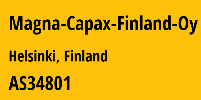Информация о провайдере Magna-Capax-Finland-Oy AS203003 Magna Capax Finland Oy: все IP-адреса, network, все айпи-подсети