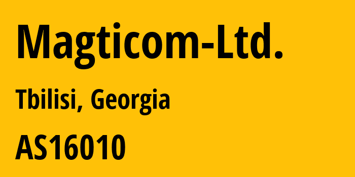 Информация о провайдере Magticom-Ltd. AS16010 Magticom Ltd.: все IP-адреса, network, все айпи-подсети