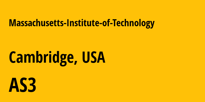 Информация о провайдере Massachusetts-Institute-of-Technology AS396527 Massachusetts Institute of Technology: все IP-адреса, network, все айпи-подсети