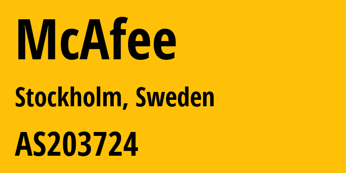 Информация о провайдере McAfee AS203724 Musarubra Germany GmbH: все IP-адреса, network, все айпи-подсети