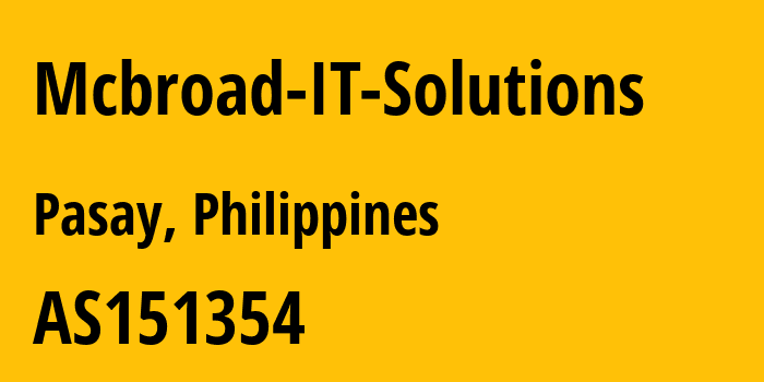 Информация о провайдере Mcbroad-IT-Solutions AS151354 MCBROAD IT SOLUTIONS: все IP-адреса, network, все айпи-подсети